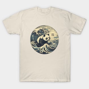 Panda bear the great wave off Kanagawa T-Shirt